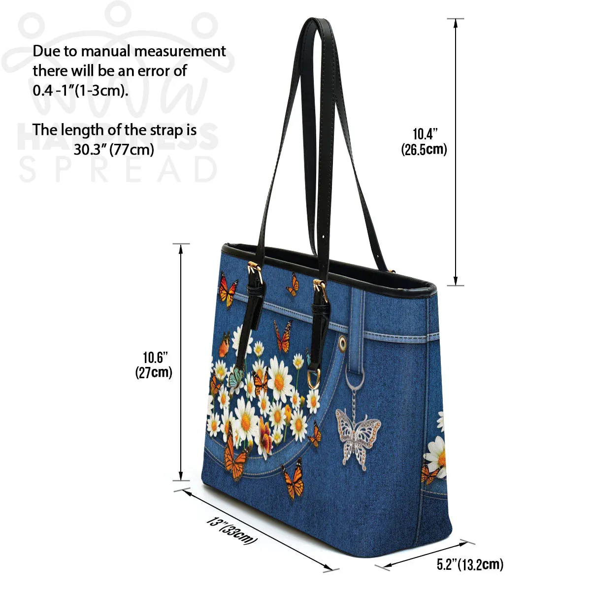 Christianart Handbag, Personalized Handbag, Daisy And Butterfly, Personalized Gifts, Gifts for Women.