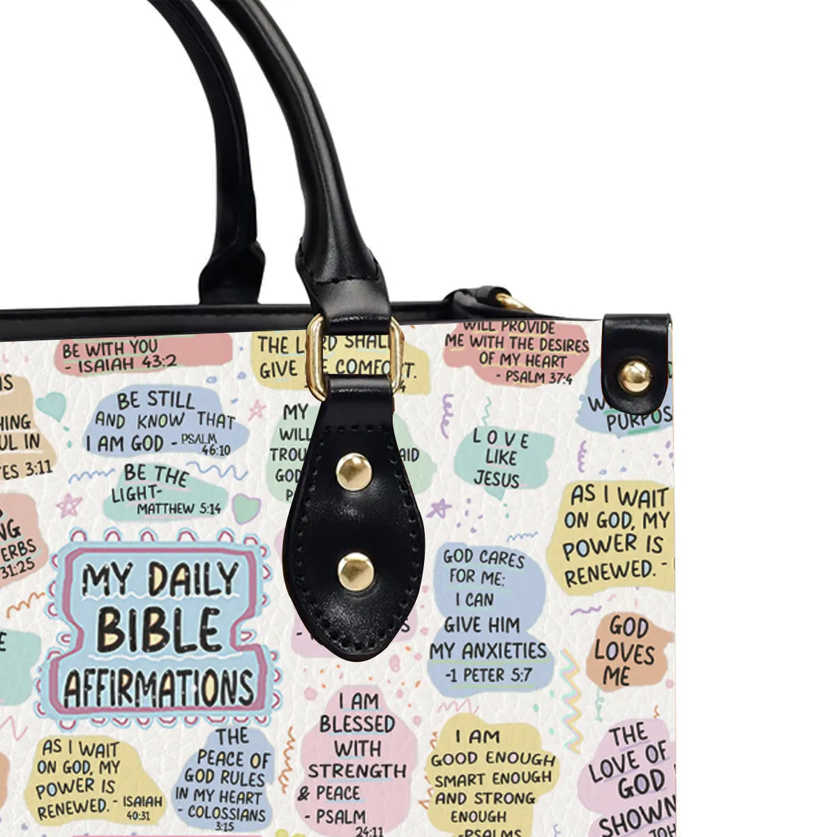 Christianartbag Handbags, My Daily Bible Affirmations Leather Bags, Personalized Bags, Gifts for Women, Christmas Gift, CABLTB06140823.