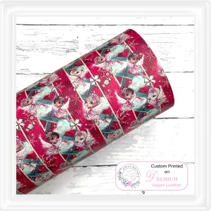 Christmas Angels Vegan Faux Leather ~ Red
