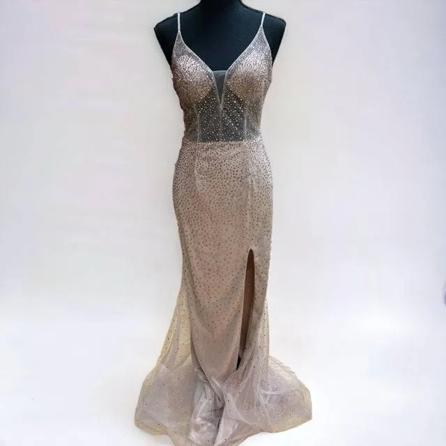 Cinderella Divine Rose Gold Prom Dress Size 4