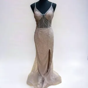 Cinderella Divine Rose Gold Prom Dress Size 4