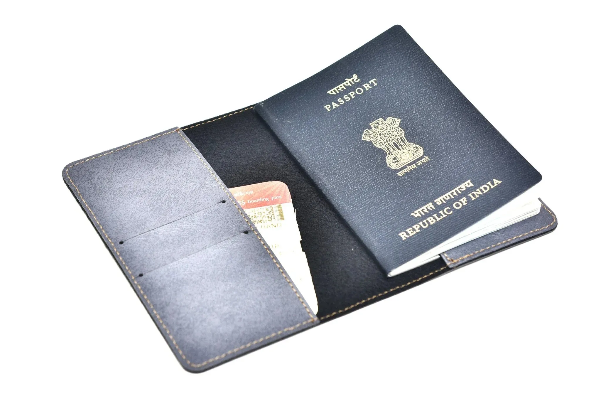 Classy Leather Customized Couple Traveller Combo (2 pcs) - Grey