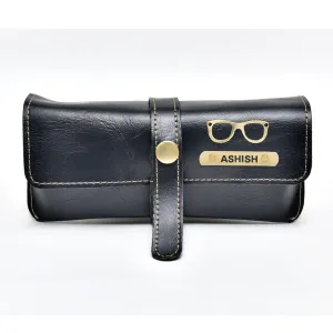 Classy Leather Customized Eyewear Case 1.0 - Black
