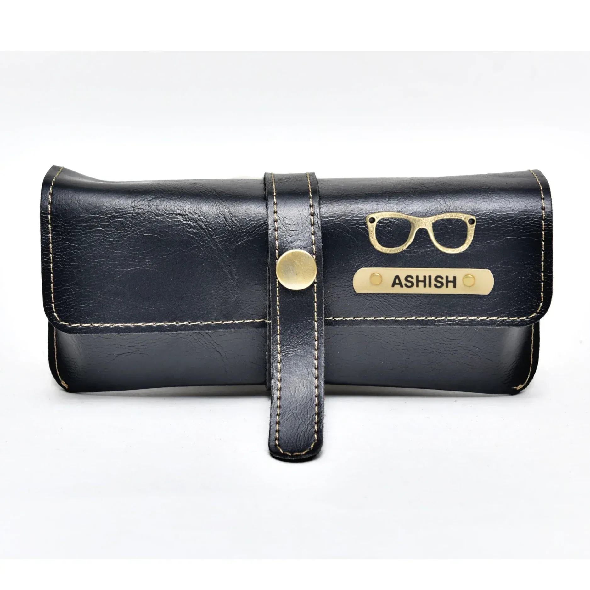 Classy Leather Customized Eyewear Case 1.0 - Black
