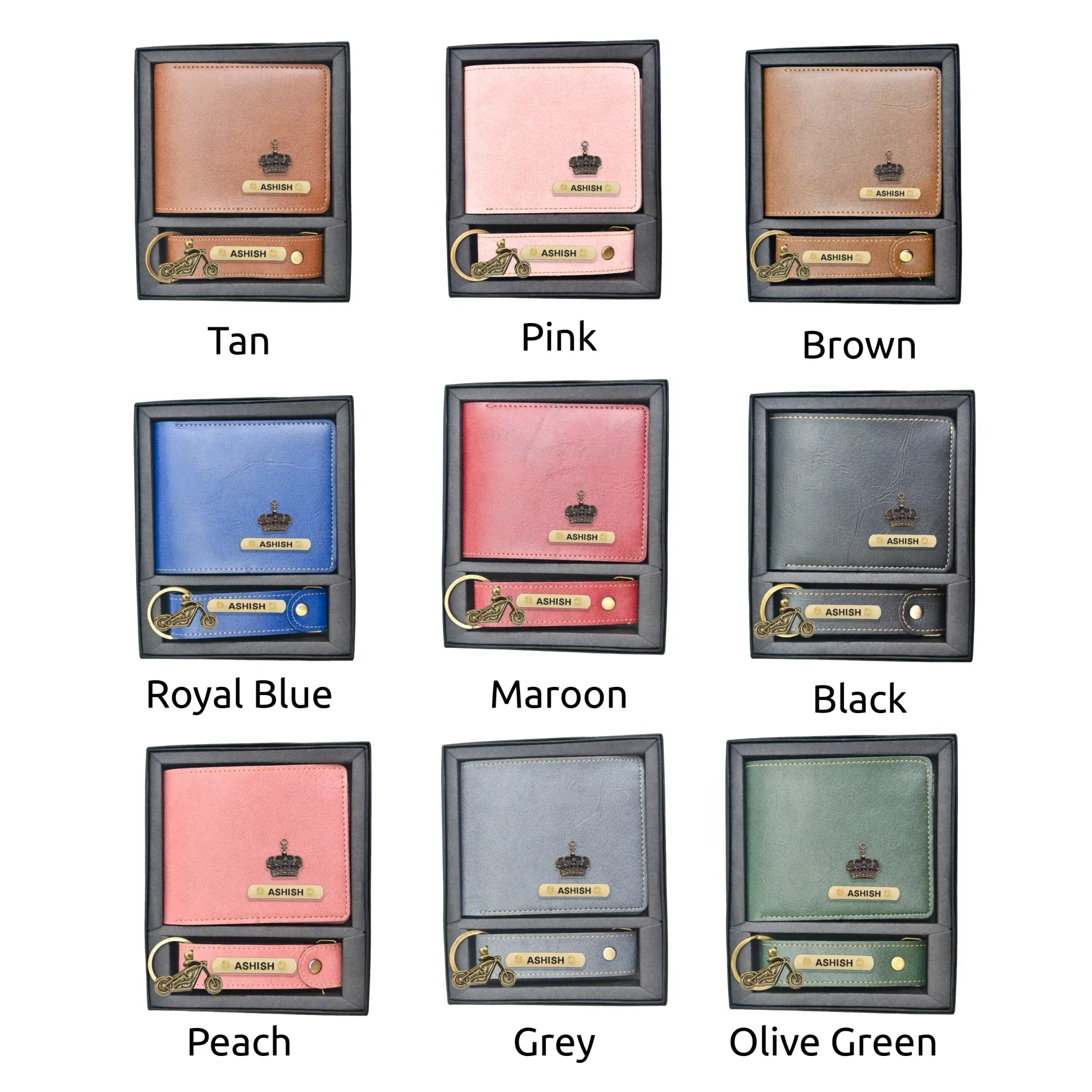 Classy Leather Customized Men's Combo (2 pcs) - Peach