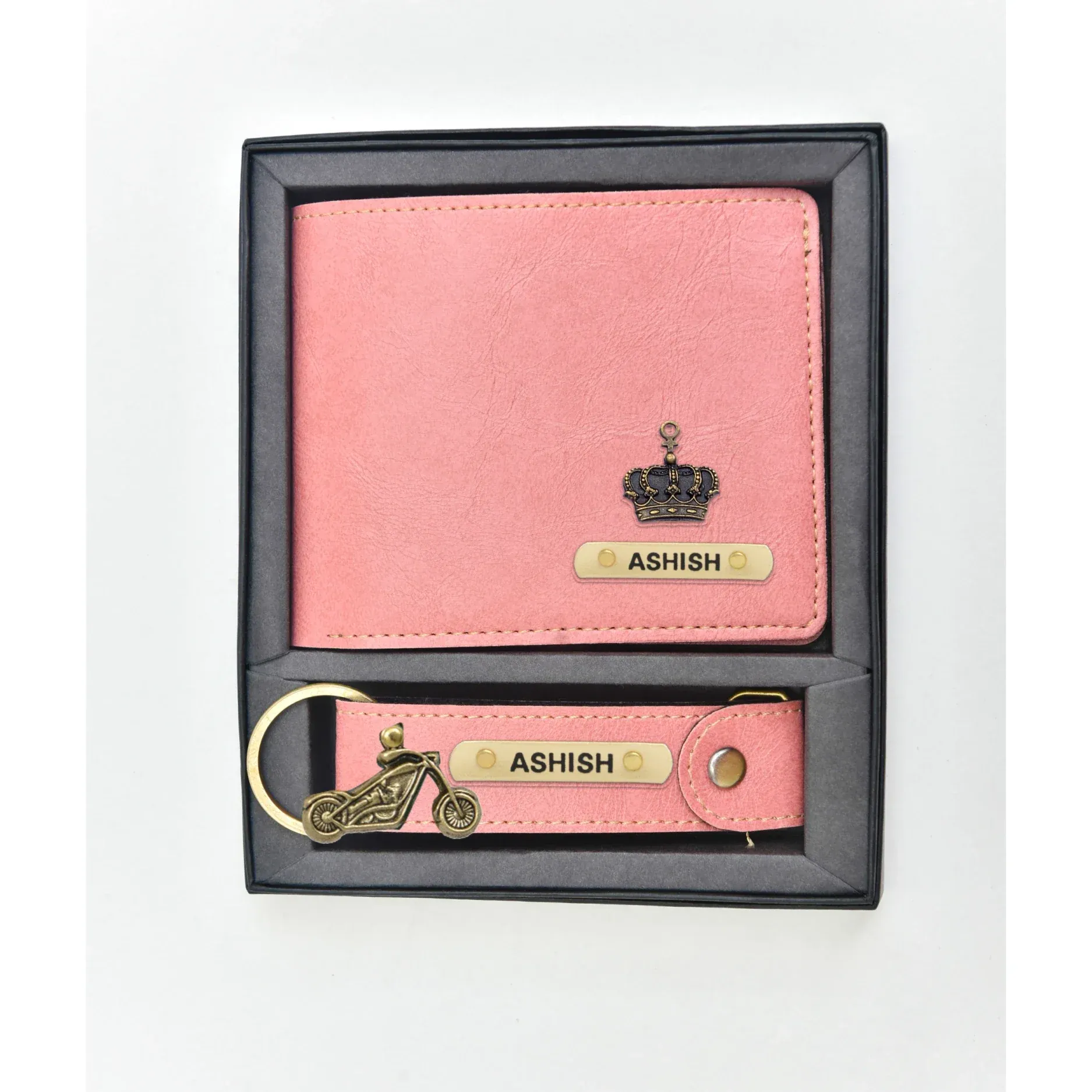 Classy Leather Customized Men's Combo (2 pcs) - Peach