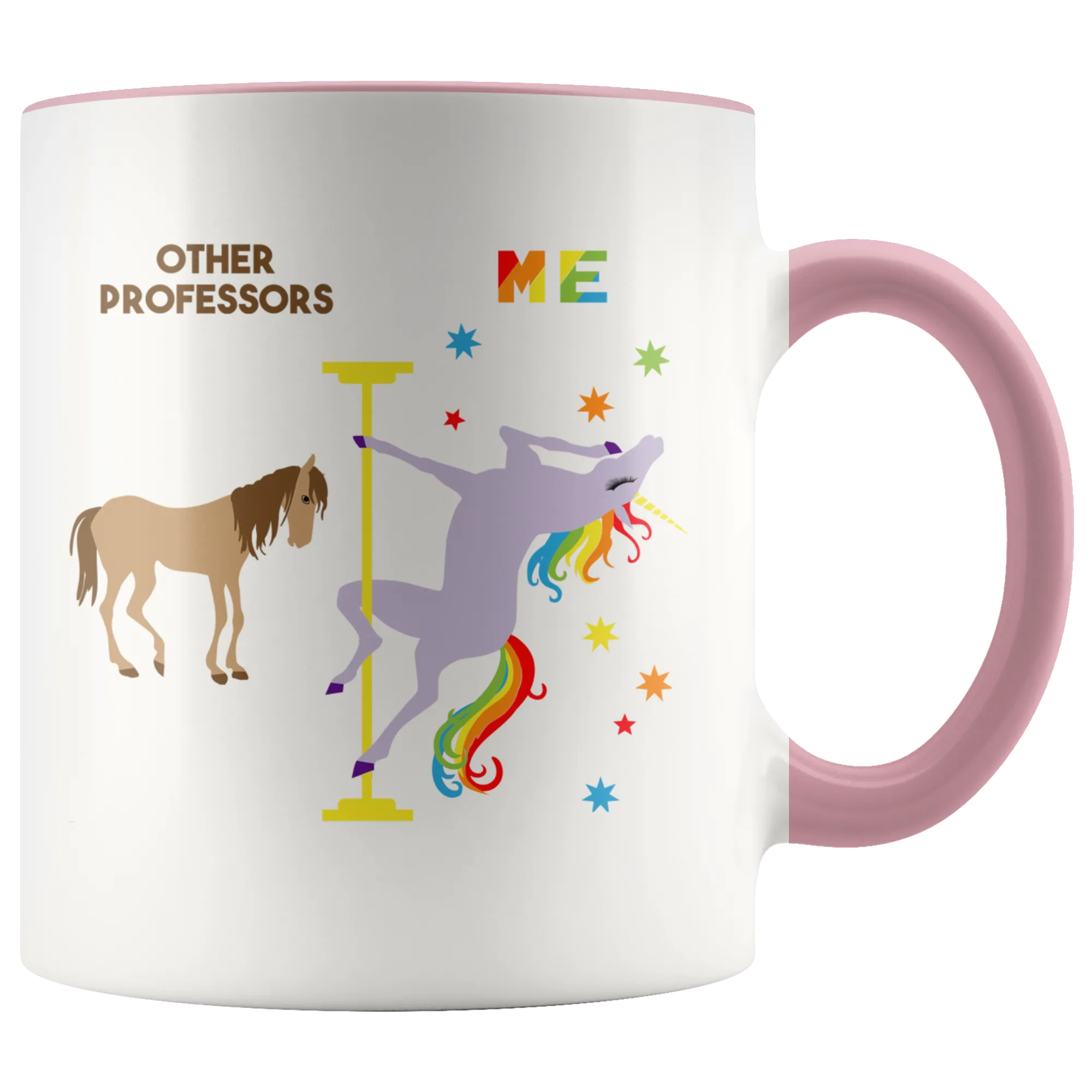 College Professor Gifts for Professors Pole Dancing Unicorn Mug Funny Rainbow Coffee Cup