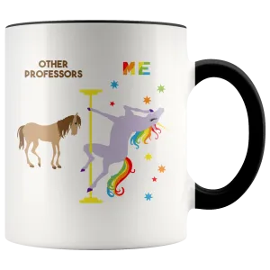 College Professor Gifts for Professors Pole Dancing Unicorn Mug Funny Rainbow Coffee Cup