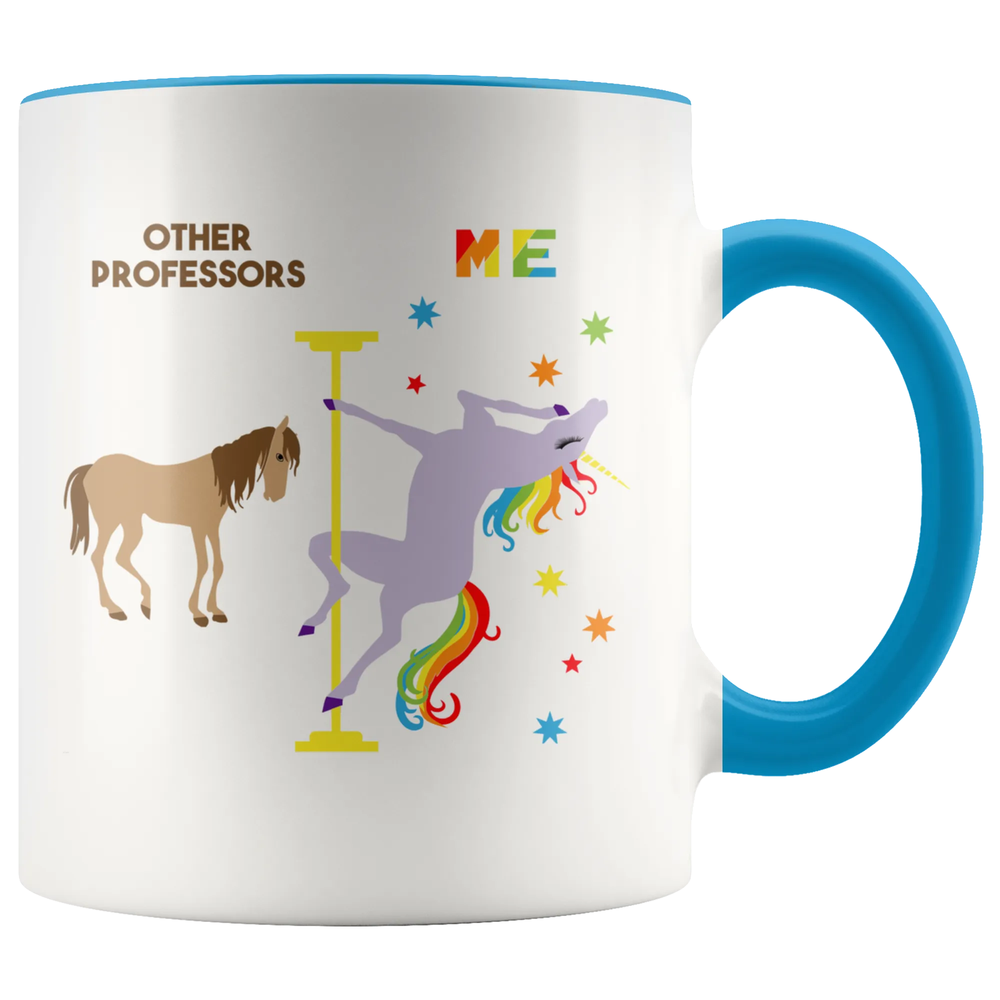 College Professor Gifts for Professors Pole Dancing Unicorn Mug Funny Rainbow Coffee Cup