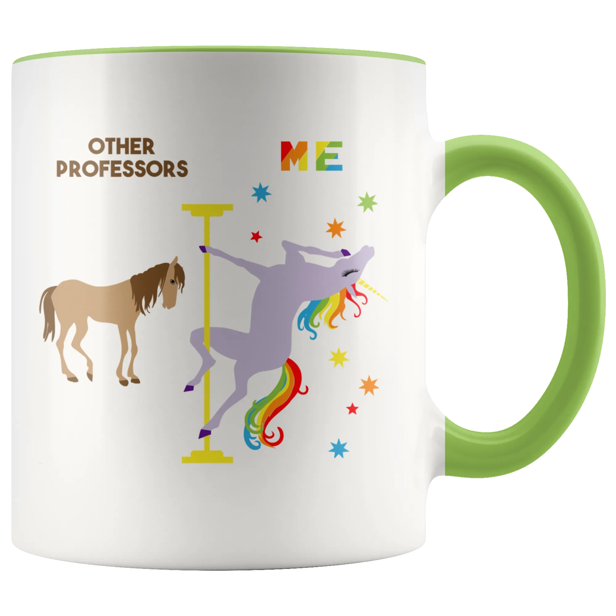 College Professor Gifts for Professors Pole Dancing Unicorn Mug Funny Rainbow Coffee Cup