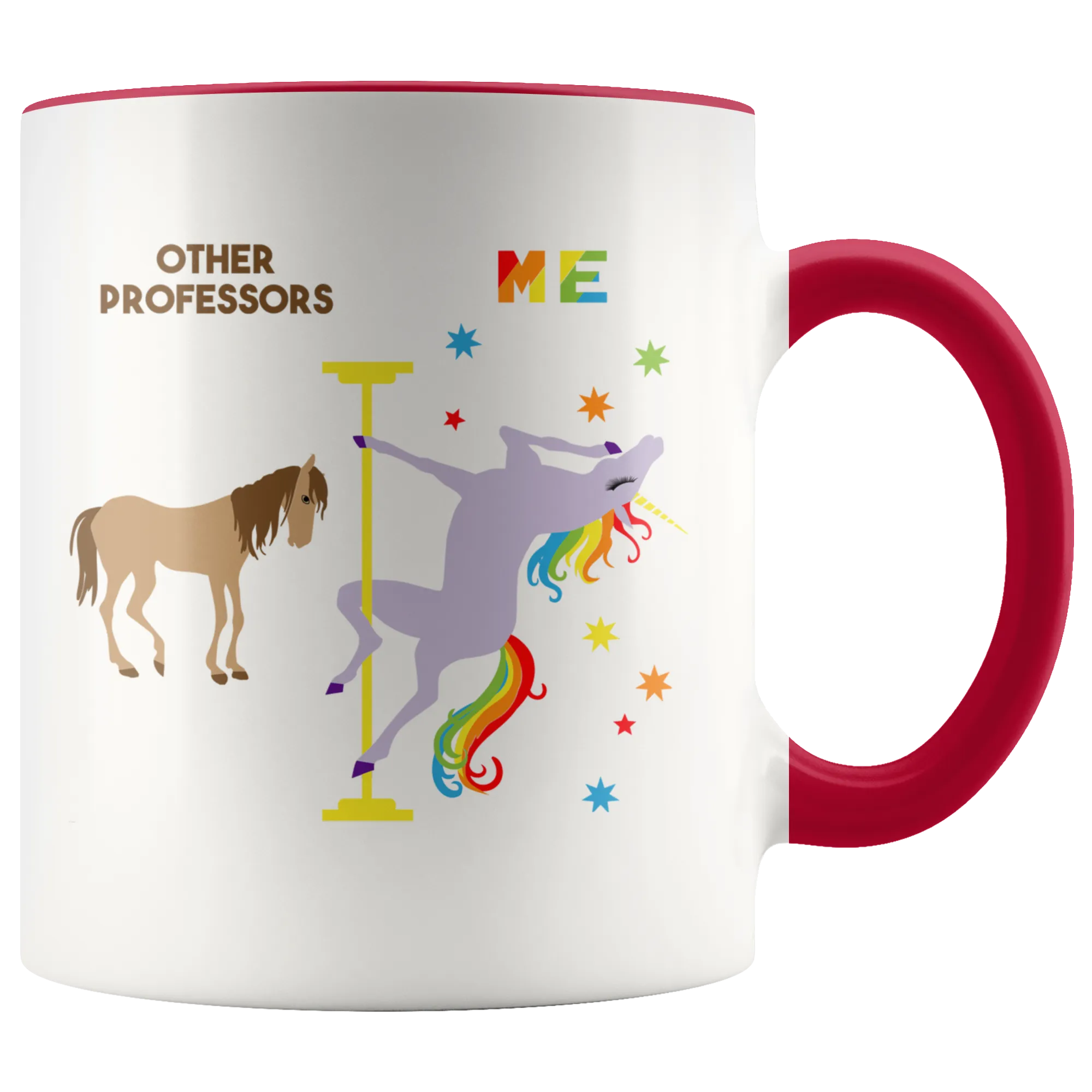 College Professor Gifts for Professors Pole Dancing Unicorn Mug Funny Rainbow Coffee Cup
