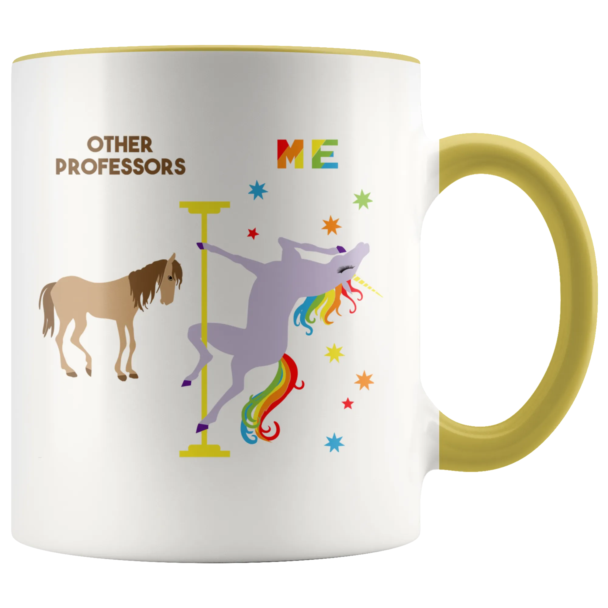 College Professor Gifts for Professors Pole Dancing Unicorn Mug Funny Rainbow Coffee Cup