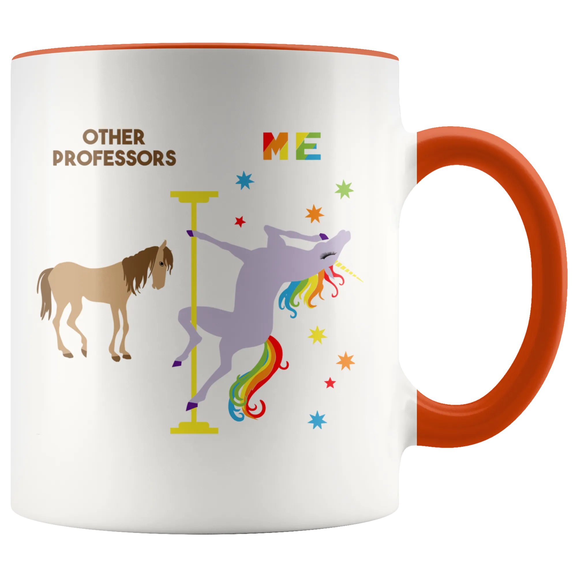 College Professor Gifts for Professors Pole Dancing Unicorn Mug Funny Rainbow Coffee Cup