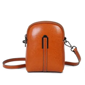 Compact Leather Crossbody Bag For Women