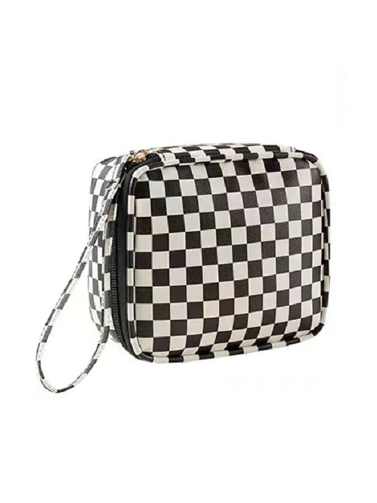 Cosmetic Bag - Black Checker