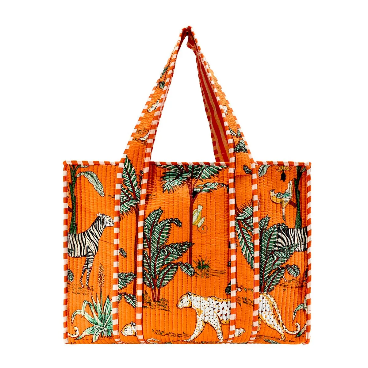 Cotton Block Print Tote Bag- Small & Large