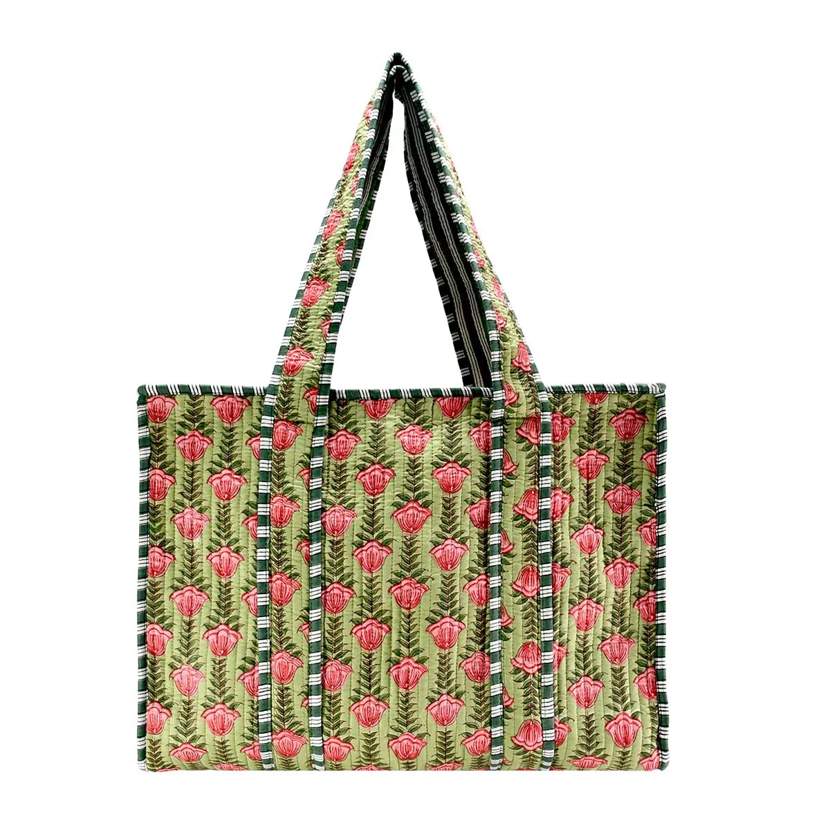 Cotton Block Print Tote Bag- Small & Large