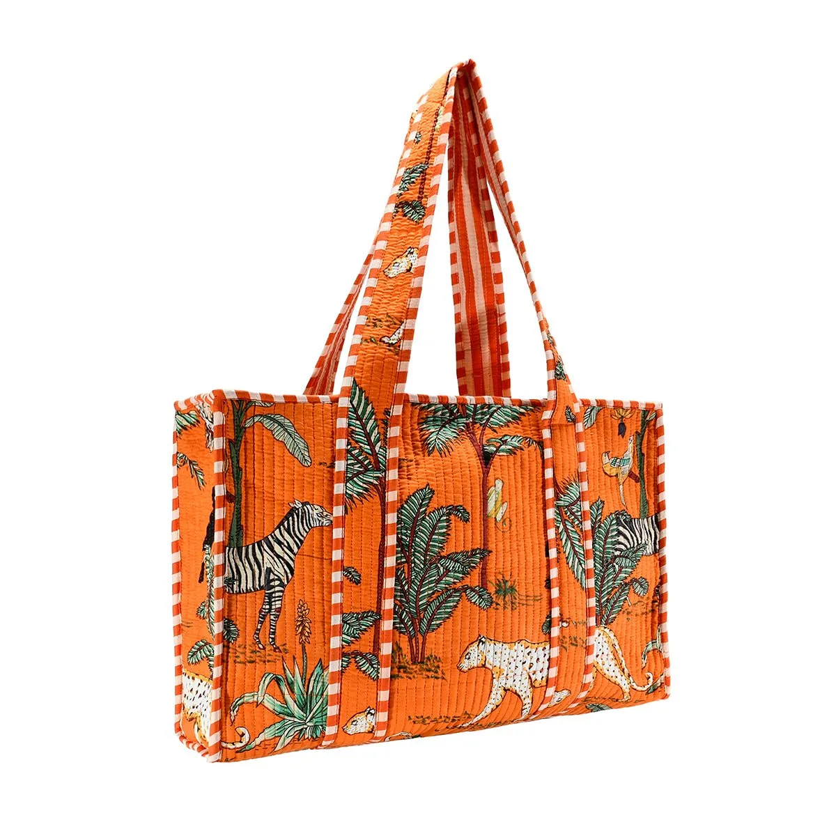 Cotton Block Print Tote Bag- Small & Large