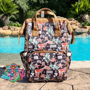 Cowboy and Cactus Diaper Bag Backpack