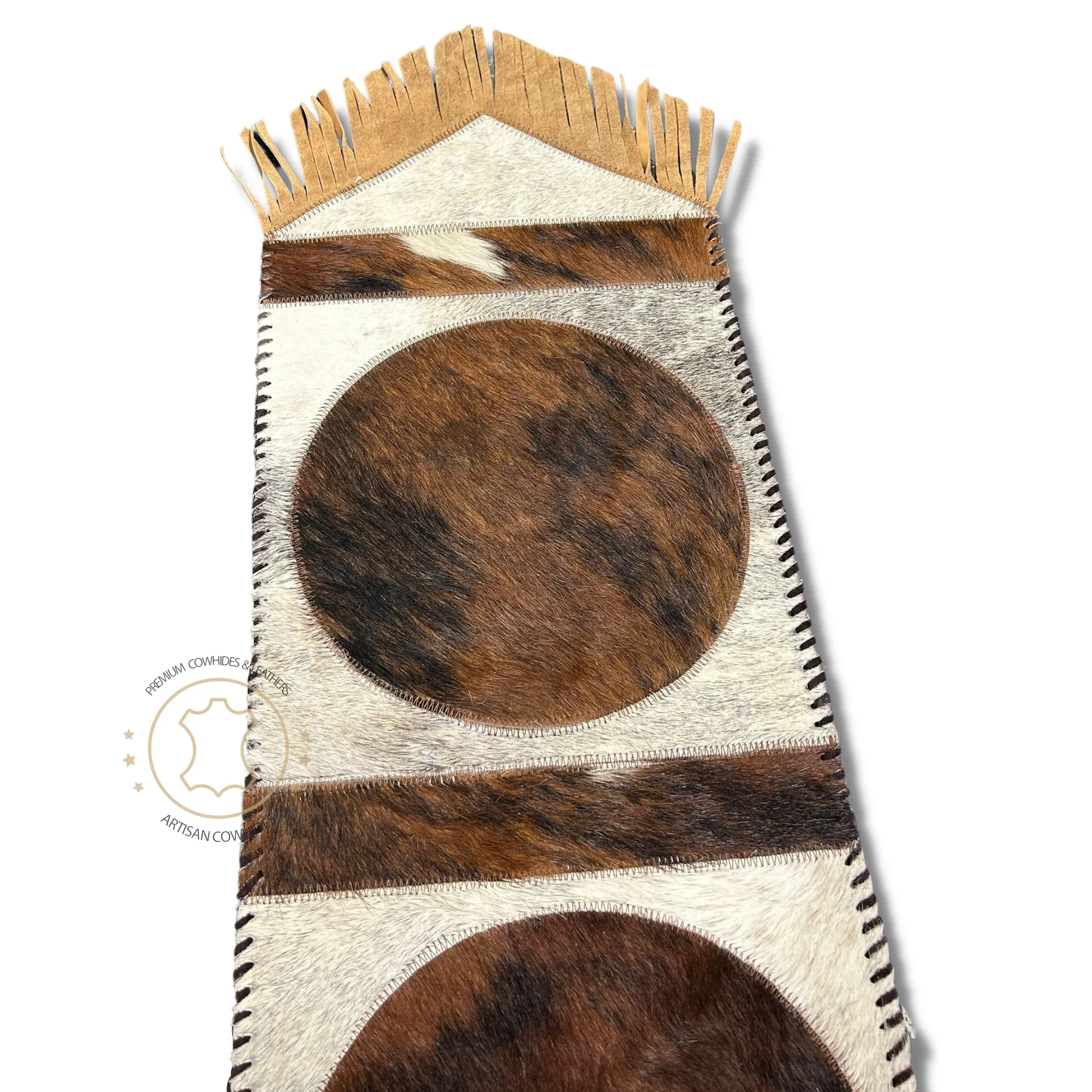 Cowhide Table Runner Solid Design 6ft long - Table Decor Runner