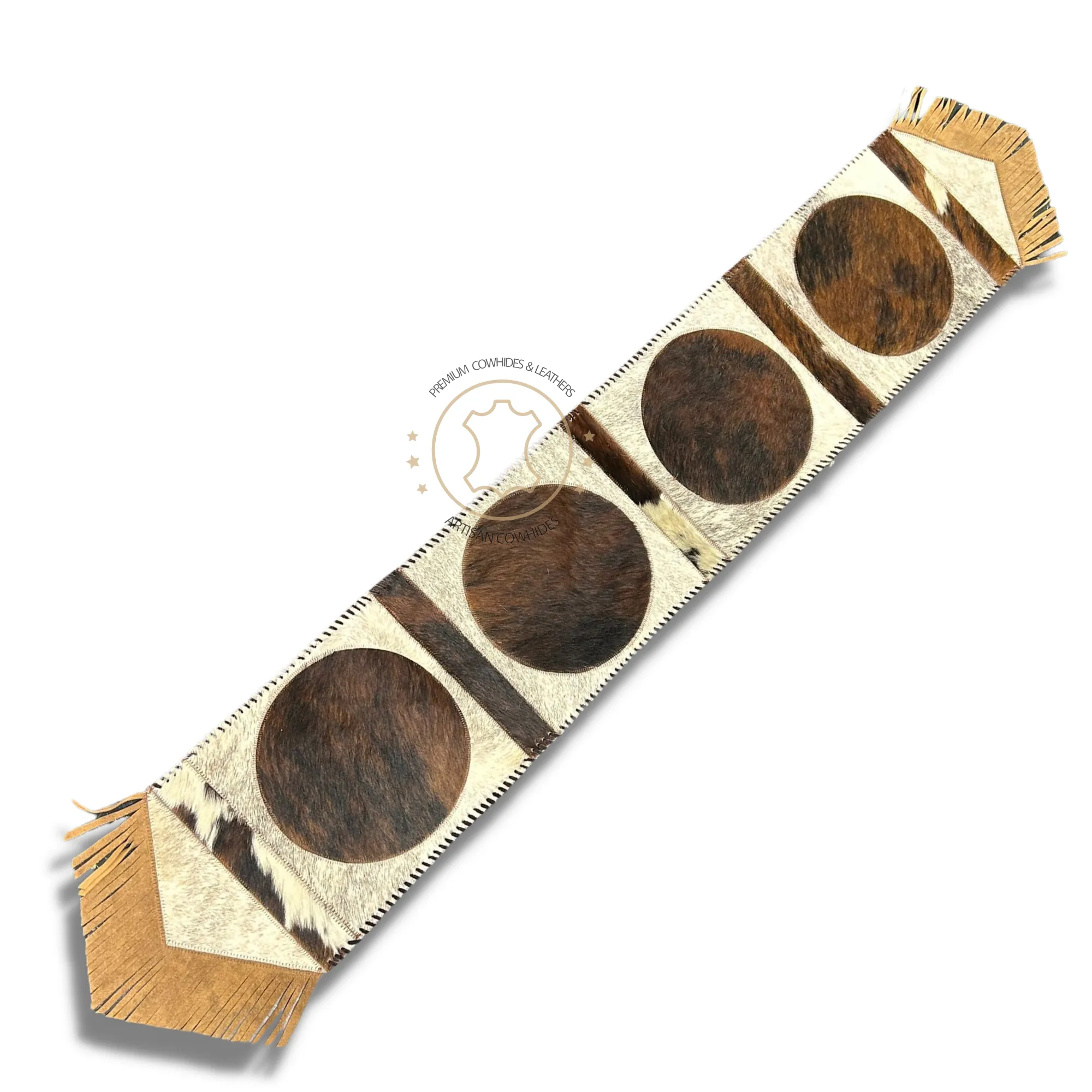Cowhide Table Runner Solid Design 6ft long - Table Decor Runner