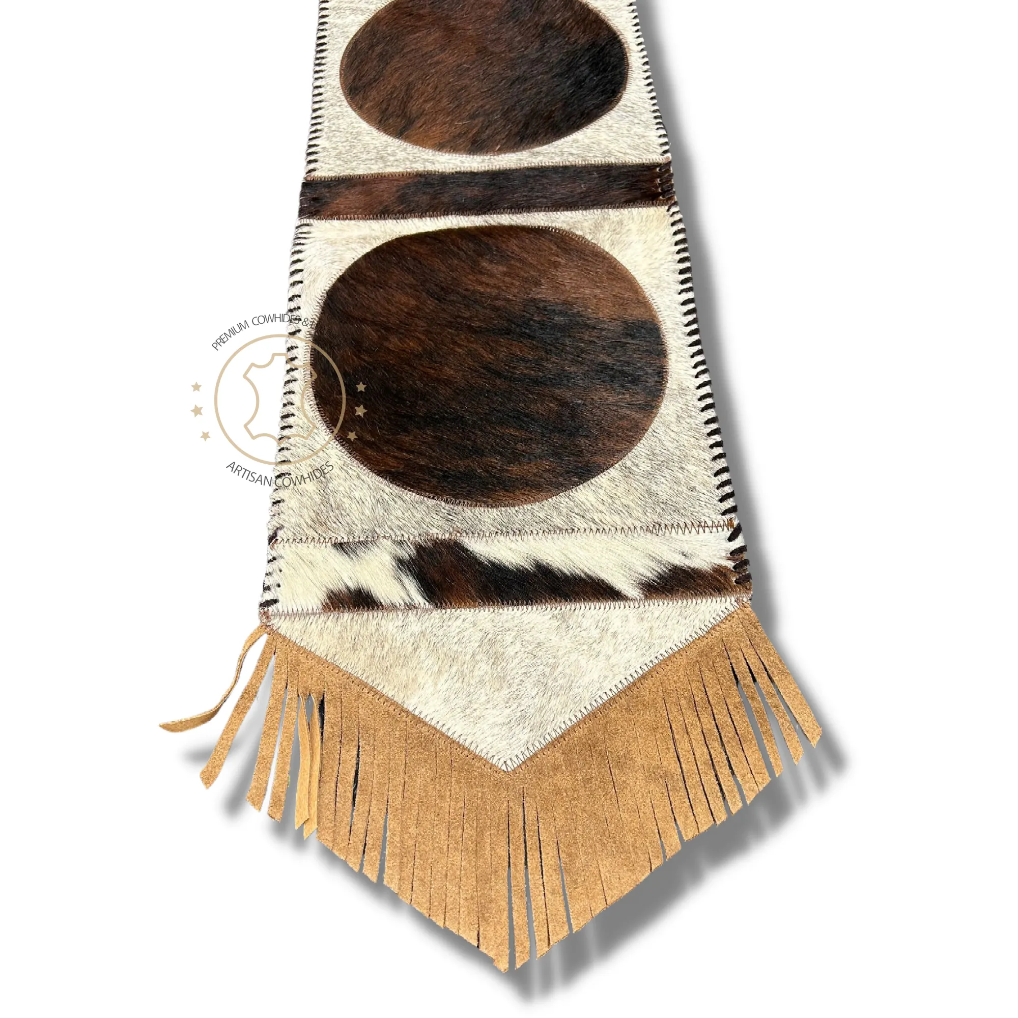 Cowhide Table Runner Solid Design 6ft long - Table Decor Runner