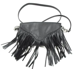 CP691  Soft Fringe Hip Bag/Crossbody Bag- Black