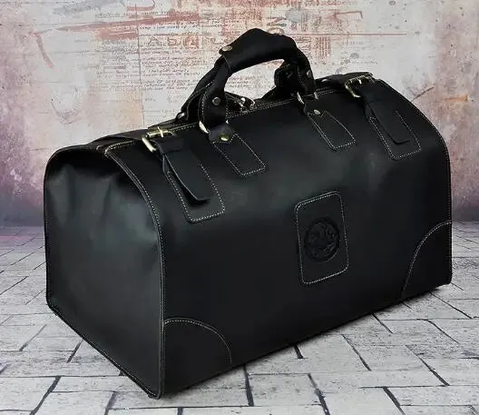 Crazy horse leather Man Large Capacity Retro Design Travel Luggage bag Duffle Bag Male Fashion Suitcase Tote Handbag 8151