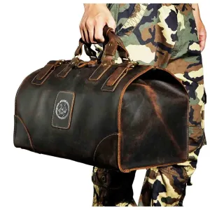 Crazy horse leather Man Large Capacity Retro Design Travel Luggage bag Duffle Bag Male Fashion Suitcase Tote Handbag 8151