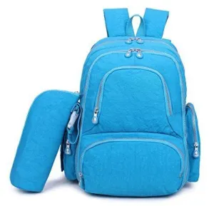 Crest Design Waterproof Diaper Bag Backpack Travel Backpack Organizer Nappy Bags for Baby Care with Changing Pad, Stroller Straps and Insulated Pockets, SGS Certified Safe Product (Deep Sky Blue)