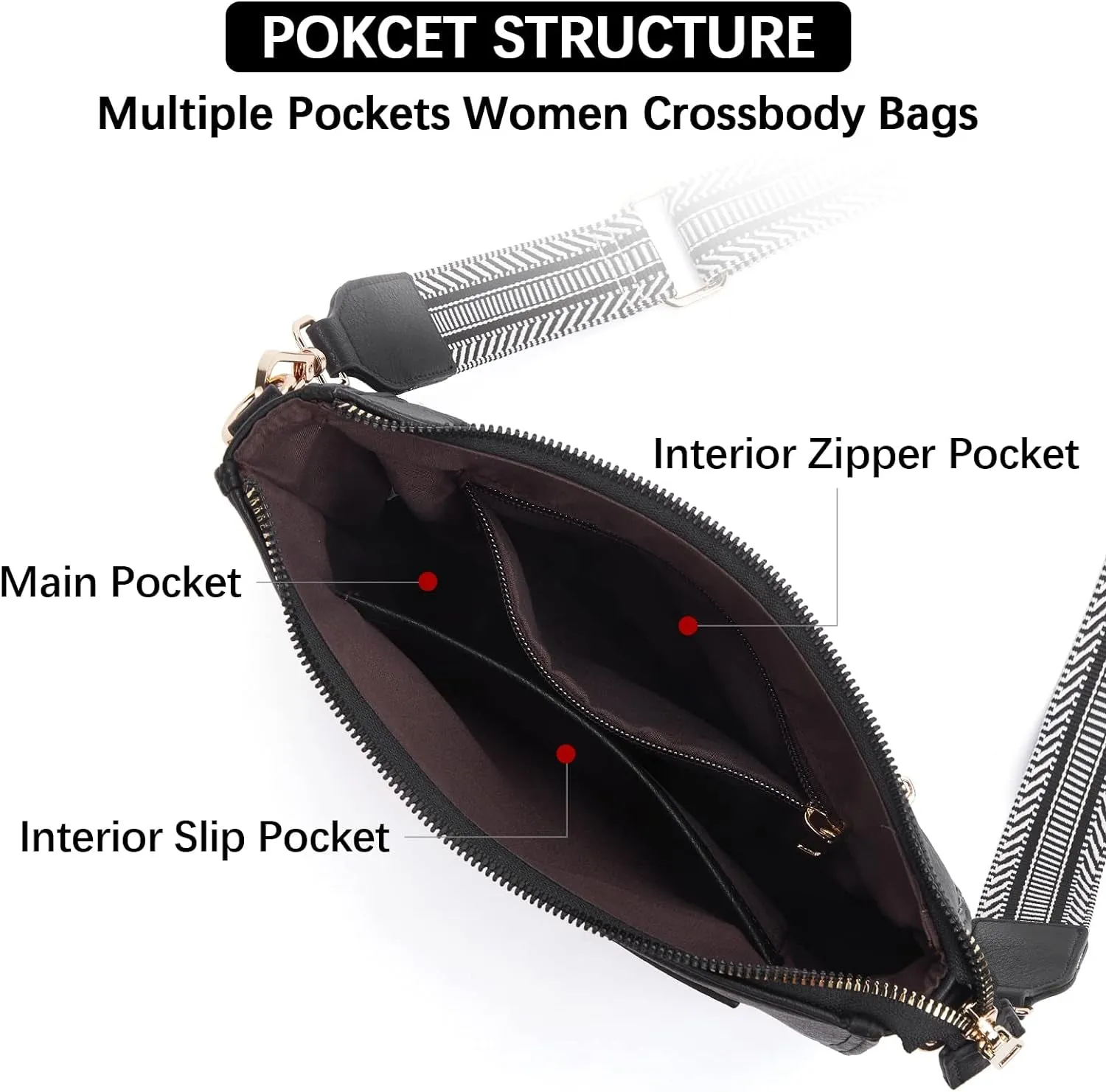 Crossbody Hobo Bags for Women, Handbags with Adjustable Guitar Strap