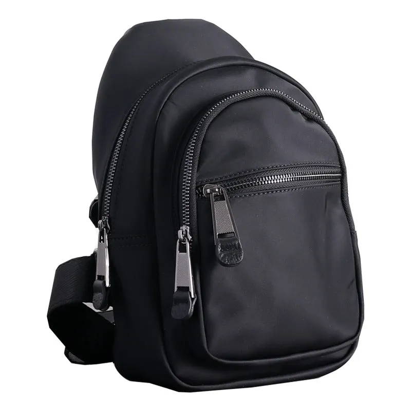 Crossbody Nylon Bag Black Small Sling Bag for Men Cross Body Chest Bag Chest Bags for Men