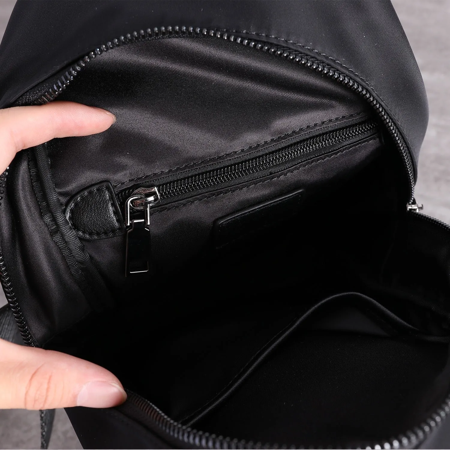 Crossbody Nylon Bag Black Small Sling Bag for Men Cross Body Chest Bag Chest Bags for Men