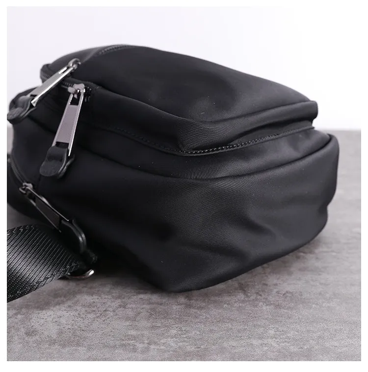 Crossbody Nylon Bag Black Small Sling Bag for Men Cross Body Chest Bag Chest Bags for Men