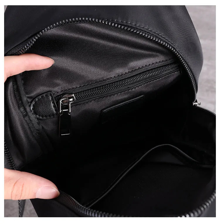 Crossbody Nylon Bag Black Small Sling Bag for Men Cross Body Chest Bag Chest Bags for Men