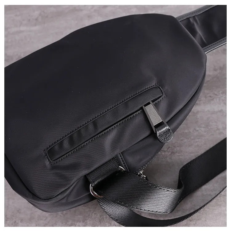 Crossbody Nylon Bag Black Small Sling Bag for Men Cross Body Chest Bag Chest Bags for Men