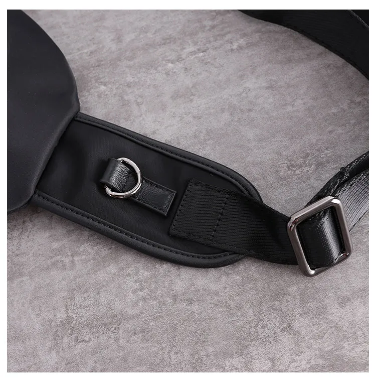Crossbody Nylon Bag Black Small Sling Bag for Men Cross Body Chest Bag Chest Bags for Men