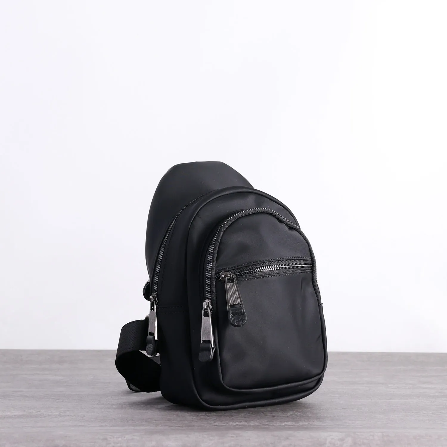 Crossbody Nylon Bag Black Small Sling Bag for Men Cross Body Chest Bag Chest Bags for Men