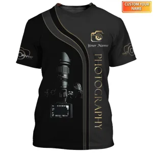 Custom Photographer Shirts Camera Pattern Design Shirts
