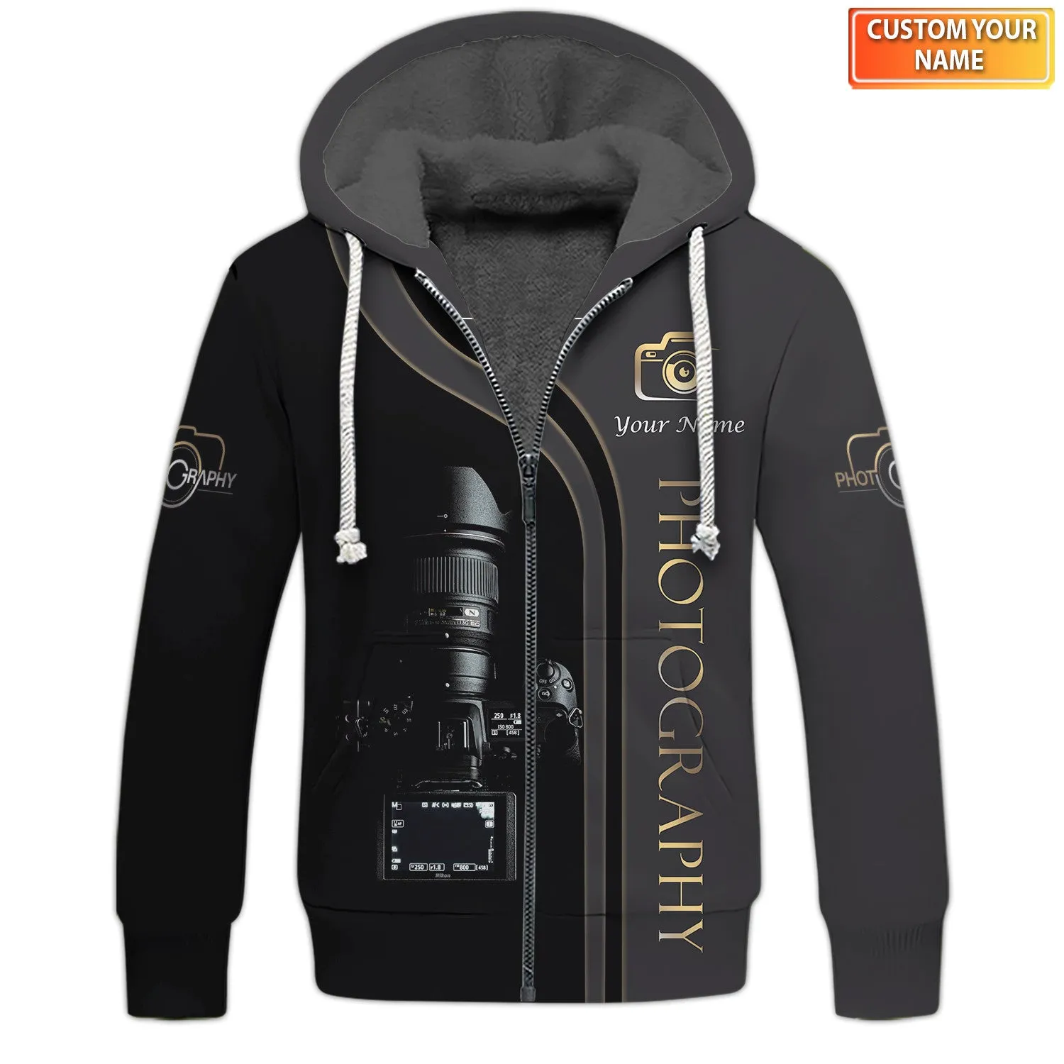 Custom Photographer Shirts Camera Pattern Design Shirts