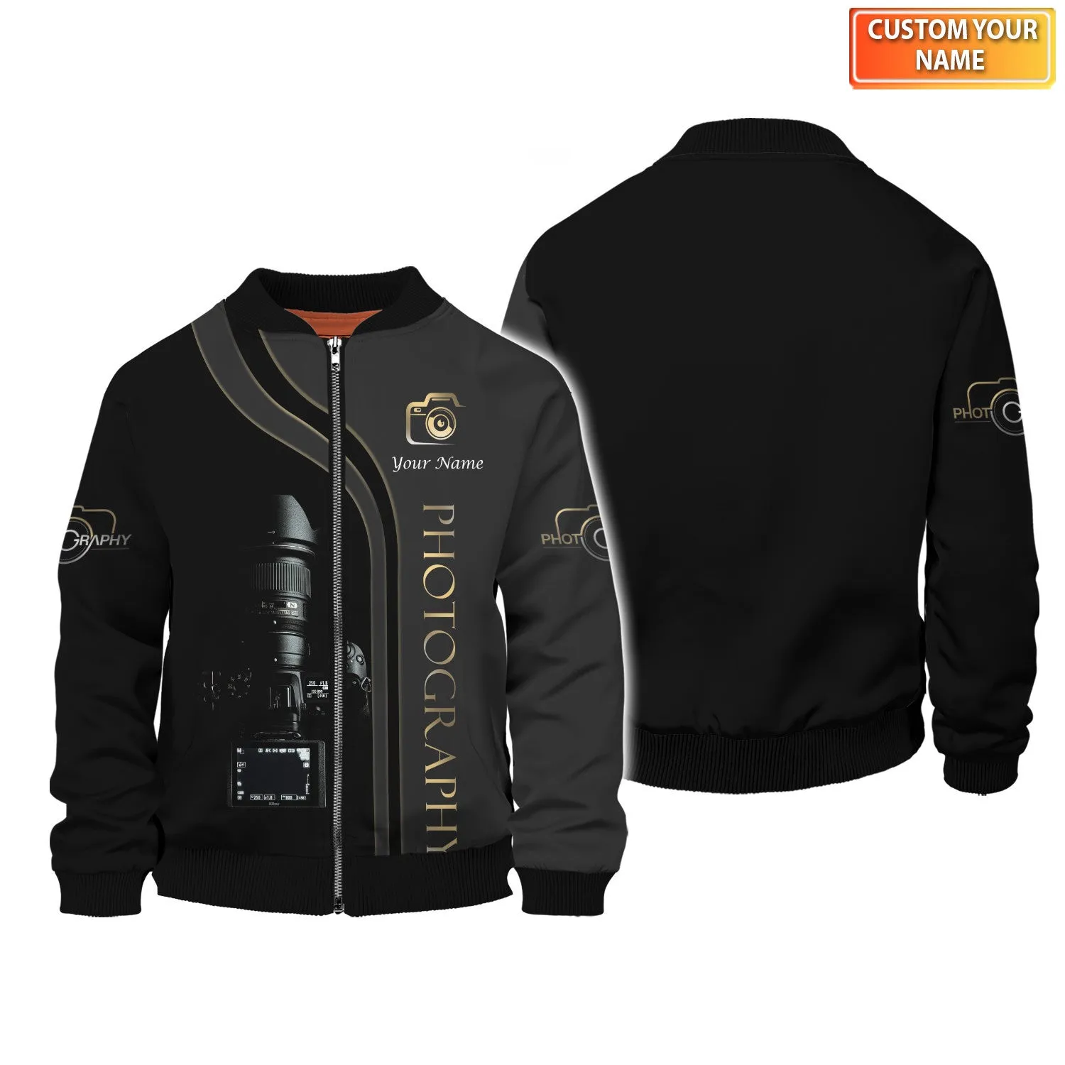 Custom Photographer Shirts Camera Pattern Design Shirts