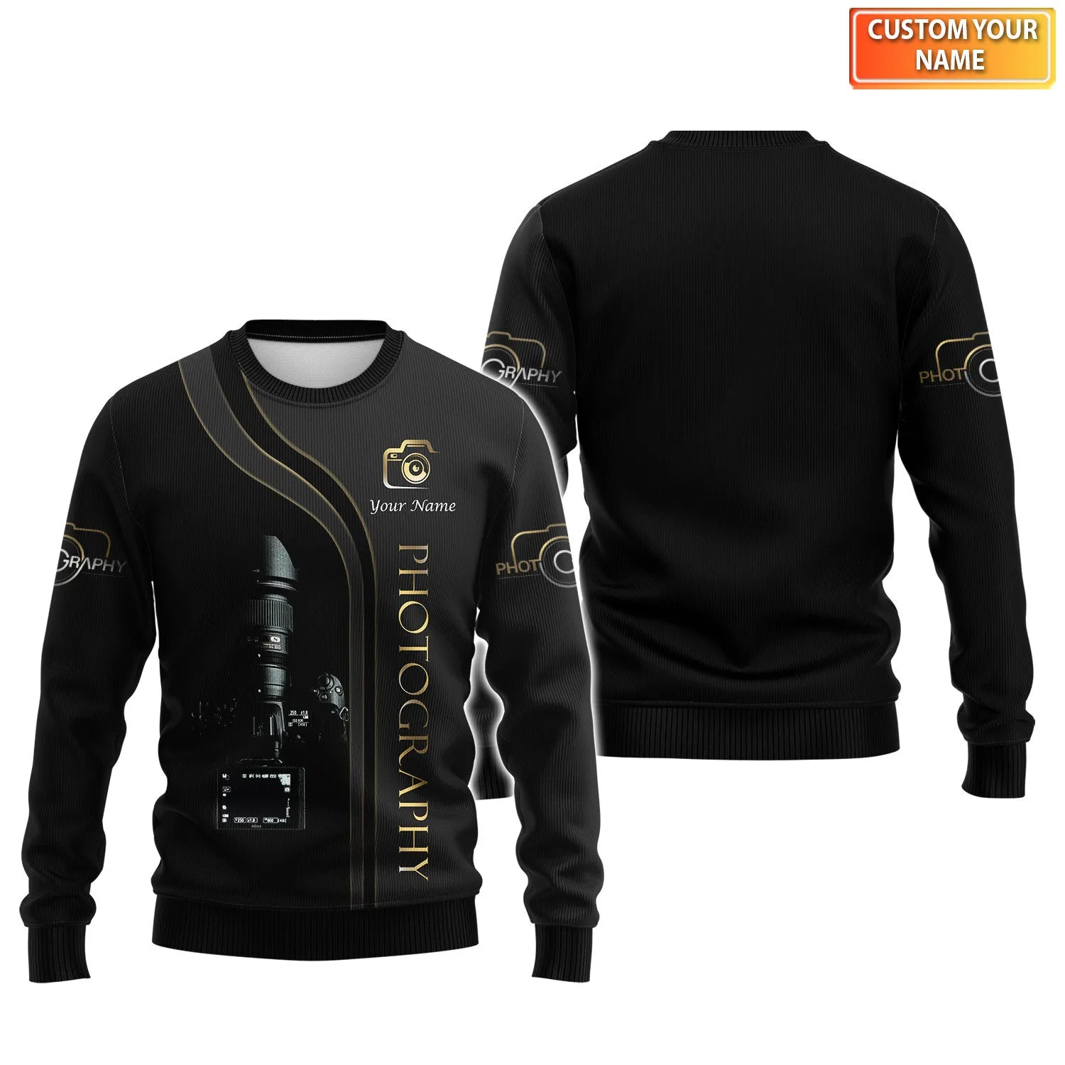Custom Photographer Shirts Camera Pattern Design Shirts