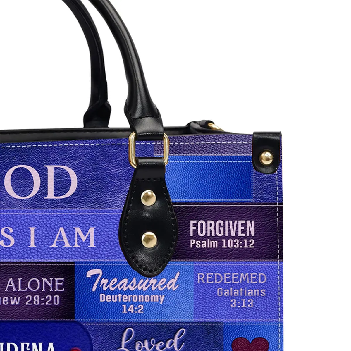 Customizable Luxury Leather Handbag - Personalized Elegance by CHRISTIANARTBAG - GOD Says I Am Blue Leather Handbag.