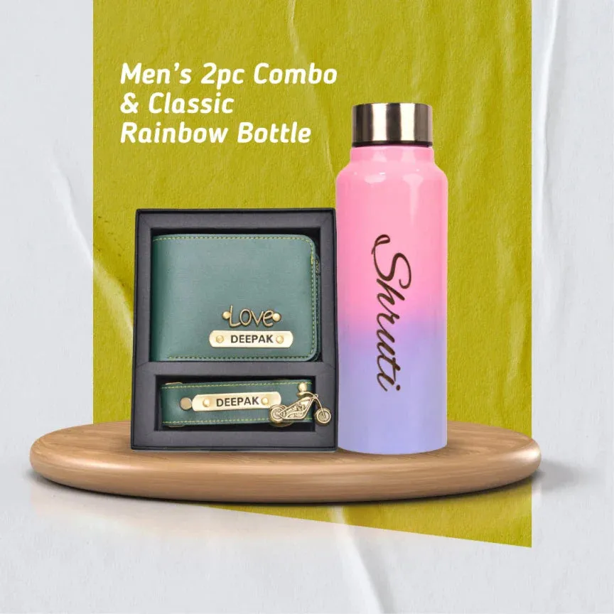 Customized Men's 3 Pcs Combo with Classic Bottle - Green