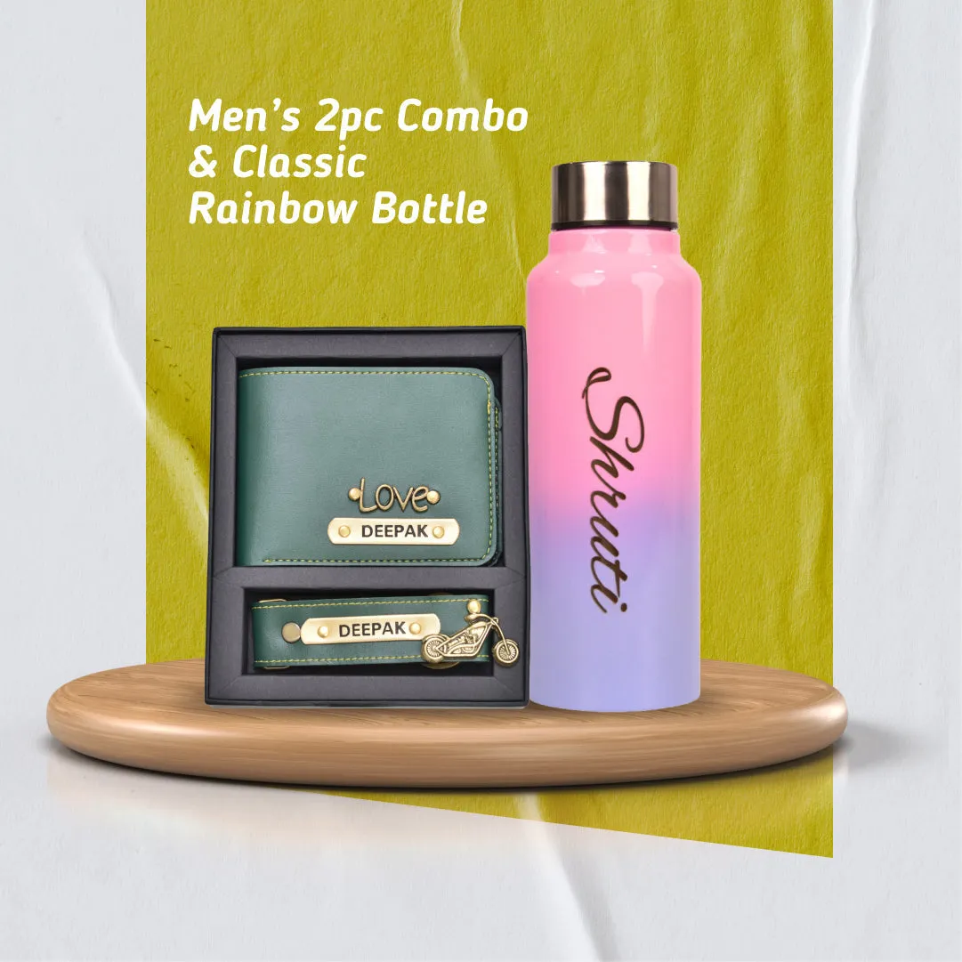 Customized Men's 3 Pcs Combo with Classic Bottle - Green