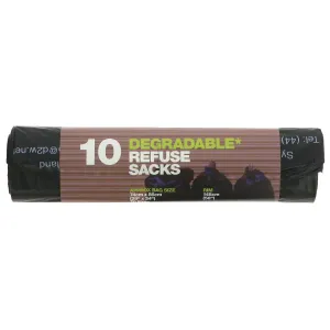 D2w | Refuse Sacks 70L - 100% Degradable, 74x86cm | 10 bags