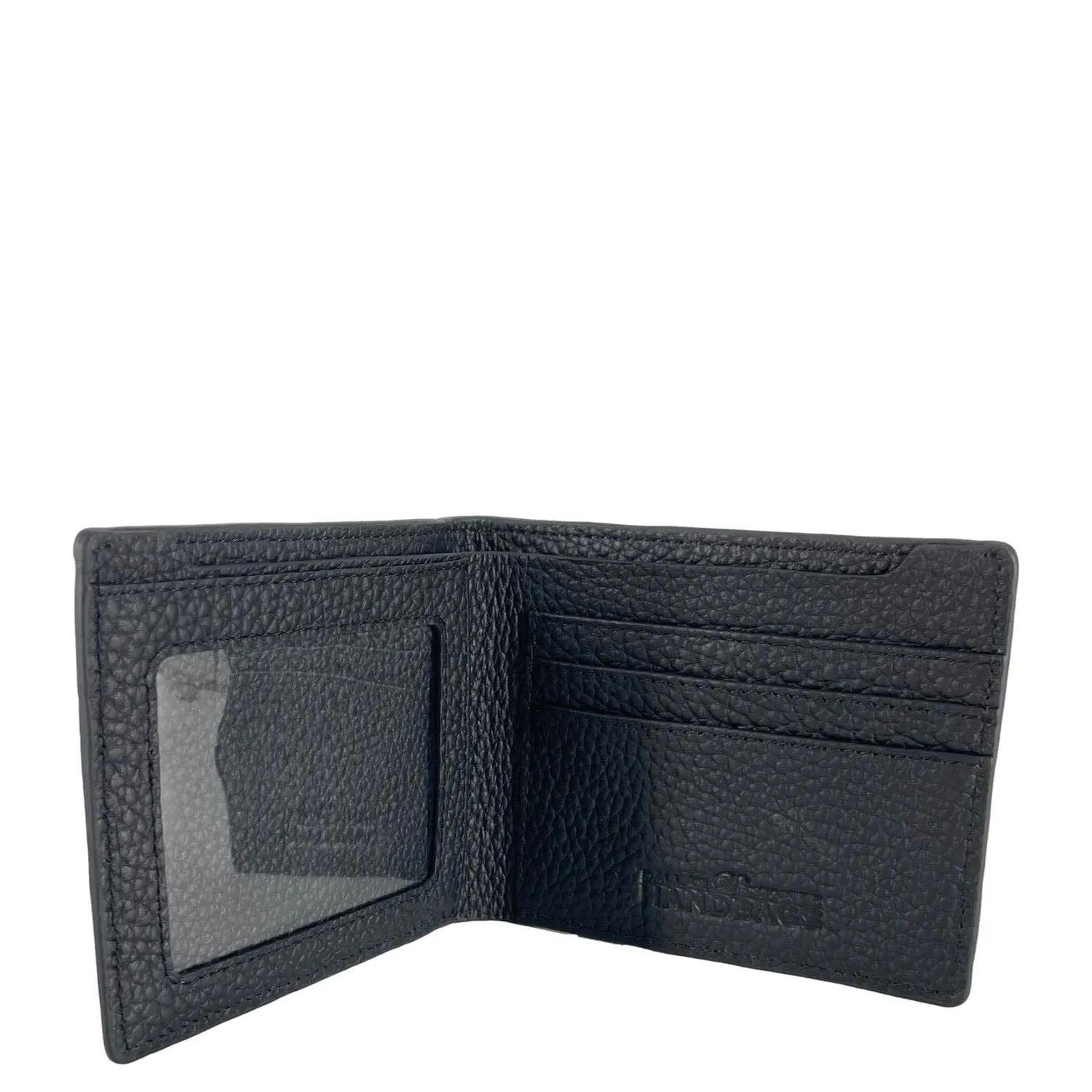 Dallas Designer Handbags Men’s Bifold Grain Leather Wallet Black