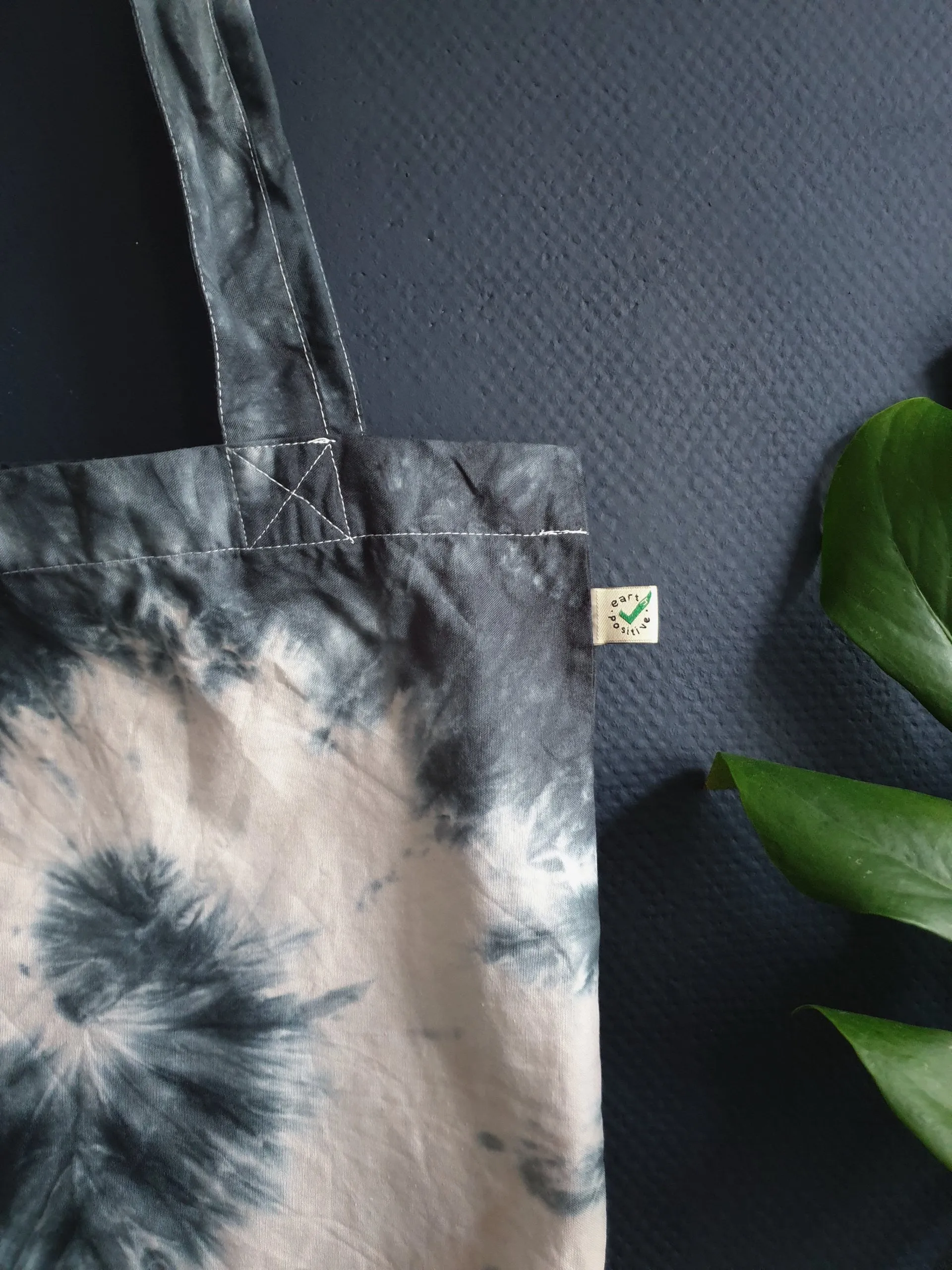 Dark Gray Tie-Dye Tote Bag