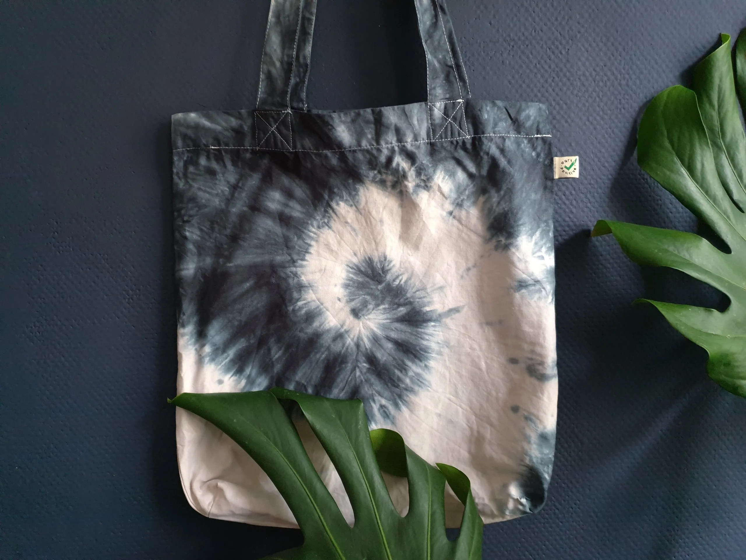 Dark Gray Tie-Dye Tote Bag