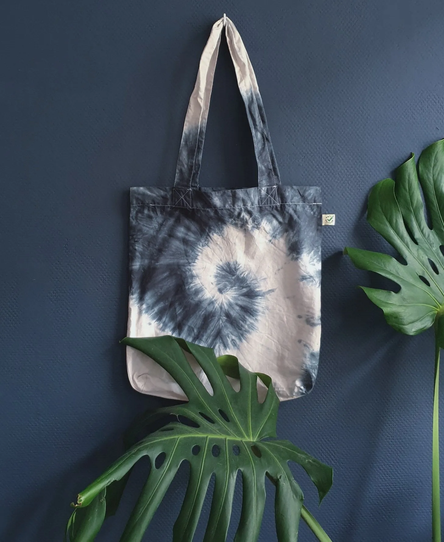 Dark Gray Tie-Dye Tote Bag